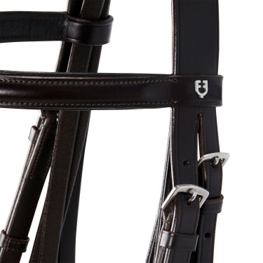 Bridão de adestramento em couro Dressage Equestro Castanho escuro Bridão de adestramento em couro Dressage Equestro Castanho escuro