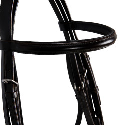 Bridão de adestramento em couro Dressage Equestro Castanho escuro Bridão de adestramento em couro Dressage Equestro Castanho escuro
