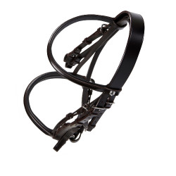Bridão de adestramento em couro Dressage Equestro Castanho escuro Bridão de adestramento em couro Dressage Equestro Castanho escuro