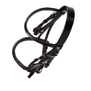 Bridão de adestramento em couro Dressage Equestro Castanho escuro Bridão de adestramento em couro Dressage Equestro Castanho escuro