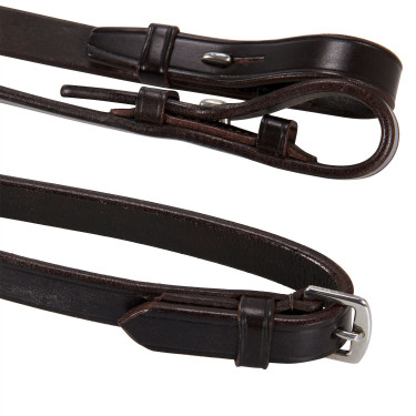 Bridão de adestramento em couro Dressage Equestro Castanho escuro Bridão de adestramento em couro Dressage Equestro Castanho escuro