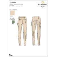 Legging feminino Equestro de cintura alta com passantes para cinto Macadâmia / verde-azeitona