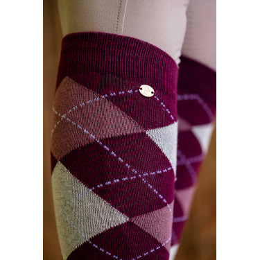 Meias Equithème Argyle feminina Preto / azul