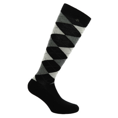 Meias de equitação femininas estilo Argyle