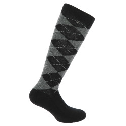 Meias de equitação femininas estilo Argyle