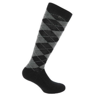 Meias de equitação femininas estilo Argyle