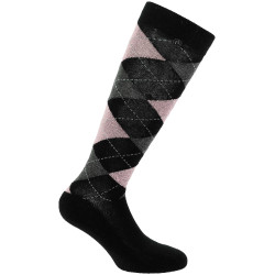 Meias de equitação femininas estilo Argyle