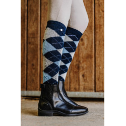 Meias Equithème Argyle feminina Marinho / azul céu / cinzento
