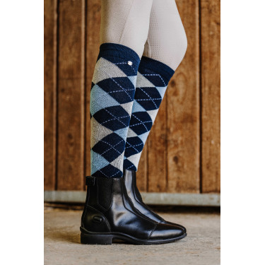Meias Equithème Argyle feminina Marinho / azul céu / cinzento