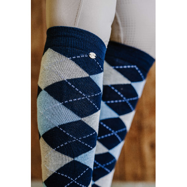 Meias Equithème Argyle feminina Marinho / azul céu / cinzento
