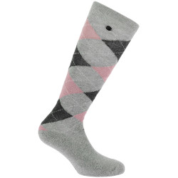 Meias de equitação femininas estilo Argyle