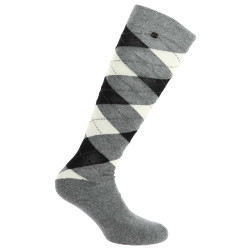 Meias de equitação femininas estilo Argyle