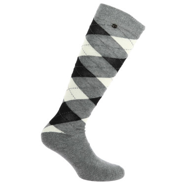Meias de equitação femininas estilo Argyle