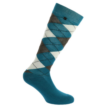 Meias de equitação femininas estilo Argyle