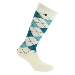 Meias de equitação femininas estilo Argyle