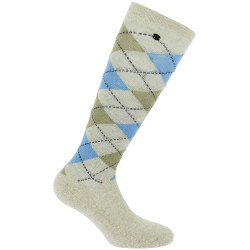 Meias Equithème Argyle feminina Caqui / cinzento