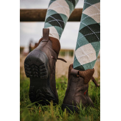 Meias de equitação femininas estilo Argyle