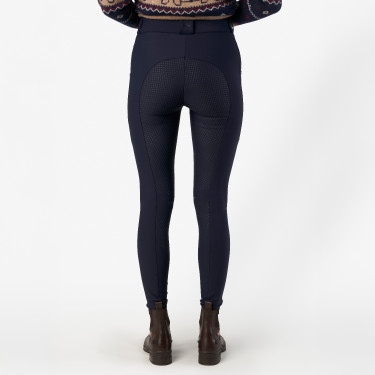 Calça de equitação HV Polo Femmy FullGrip feminina mulher Marinho Azul-marinho