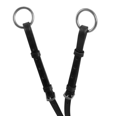 Martingale com colar em couro com fivelas ajustáveis Preto