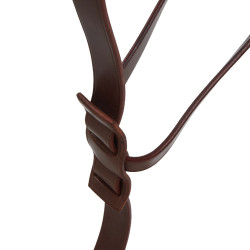 Martingale com colar em couro com fivelas ajustáveis Castanho escuro