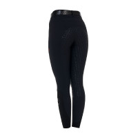 Calças slim fit femininas de cintura alta Equestro Ridertechnology full grip Preto