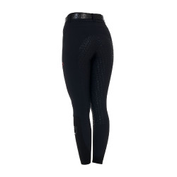 Calças slim fit femininas de cintura alta Equestro Ridertechnology full grip