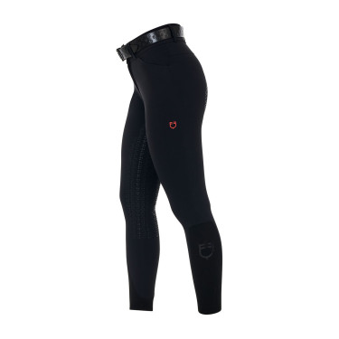 Calças slim fit femininas de cintura alta Equestro Ridertechnology full grip