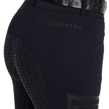 Calças slim fit femininas de cintura alta Equestro Ridertechnology full grip