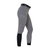 Calça slim fit feminina cintura alta Equestro Ridertechnology costuras termosoldadas Mockingbird Cinzento