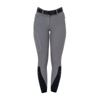 Calça slim fit feminina cintura alta Equestro Ridertechnology costuras termosoldadas Mockingbird Cinzento