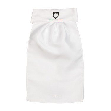 Plastron de competição com logotipo bordado Equestro X Fise Branco