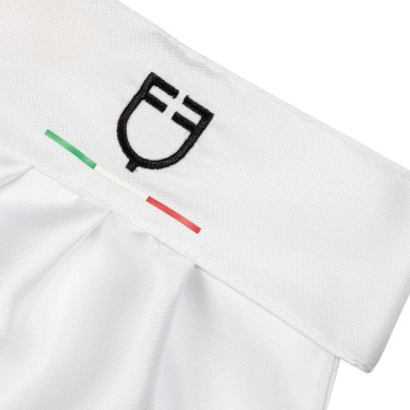 Plastron de competição com logotipo bordado Equestro X Fise Branco