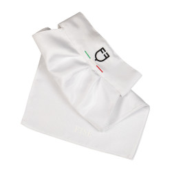 Plastron de competição com logotipo bordado Equestro X Fise Branco