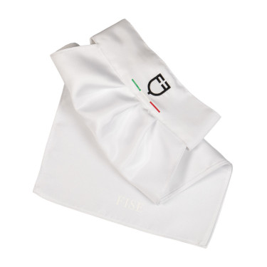 Plastron de competição com logotipo bordado Equestro X Fise Branco