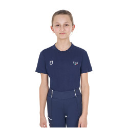 T-shirt unissex infantil corte slim Equestro X Fise Blazer marinho Azul-marinho