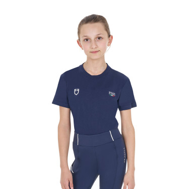 T-shirt unissex infantil corte slim Equestro X Fise Blazer marinho Azul-marinho
