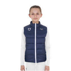 Colete unissex infantil slim fit Equestro X Fise Blazer marinho Azul-marinho