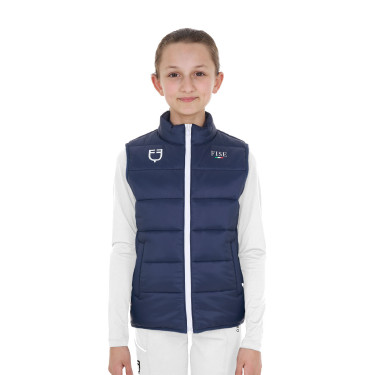 Colete unissex infantil slim fit Equestro X Fise Blazer marinho Azul-marinho