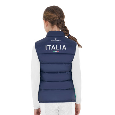 Colete unissex infantil slim fit Equestro X Fise Blazer marinho Azul-marinho