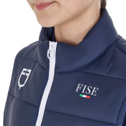 Colete unissex infantil slim fit Equestro X Fise Blazer marinho Azul-marinho