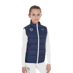 Colete unissex infantil slim fit Equestro X Fise Blazer marinho Azul-marinho