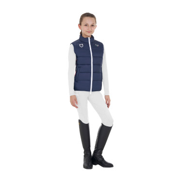 Colete unissex infantil slim fit Equestro X Fise Blazer marinho Azul-marinho