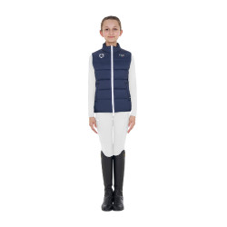 Colete unissex infantil slim fit Equestro X Fise Blazer marinho Azul-marinho