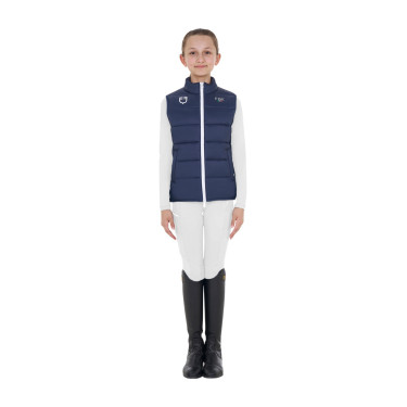 Colete unissex infantil slim fit Equestro X Fise Blazer marinho Azul-marinho