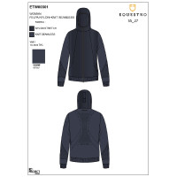 Moletom técnico feminino com capuz e inserções em micro mesh Blazer marinho Azul-marinho