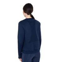 Sweatshirt técnica feminina gola redonda com inserts em micro mesh Blazer marinho Azul-marinho