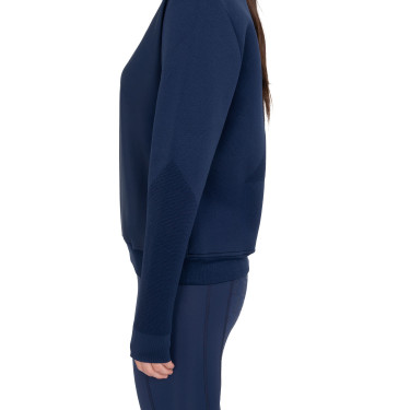 Sweatshirt técnica feminina gola redonda com inserts em micro mesh Blazer marinho Azul-marinho