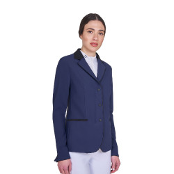 Casaco de competição feminino com fecho e botões Blazer marinho Azul-marinho