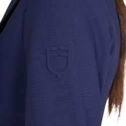 Casaco de competição feminino com fecho e botões Blazer marinho Azul-marinho