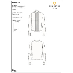 Polo de concurso feminino em estilo camisa Branco